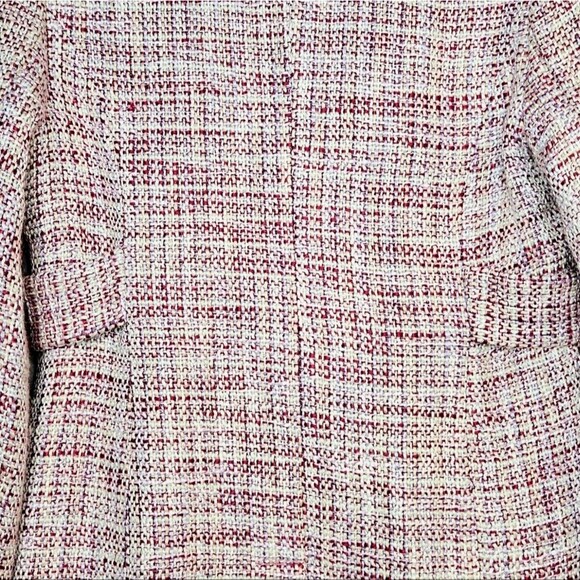 Kenzie Magenta Pink Textured Tweed Colorful Sequins Beads Abstract Design Blazer - Picture 15 of 16